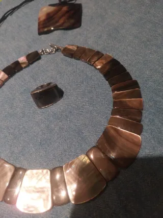 Conjunto Joyería Nácar y Plata 925.