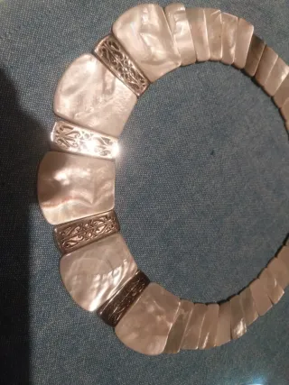 Conjunto Joyería Nácar y Plata 925.