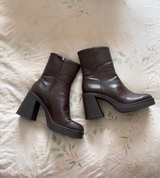 Botines marrones plataforma tacón