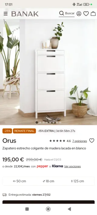 Zapatero madera Banak Negro