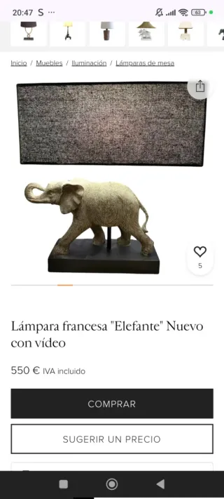 Pack dos Lámparasde mesa elefante