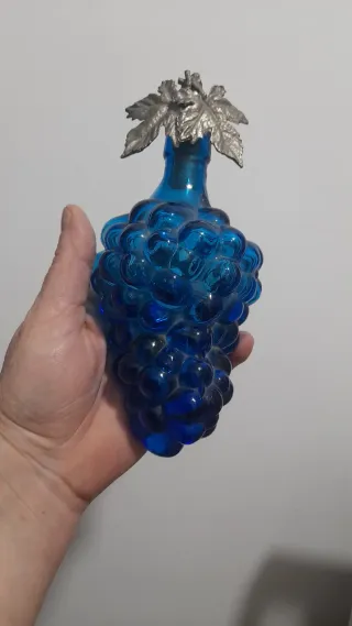 Bottiglia vintage vetro sfumato blu