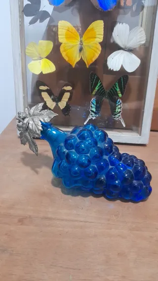 Bottiglia vintage vetro sfumato blu