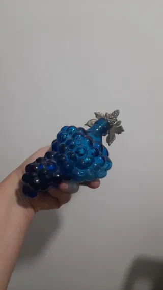 Bottiglia vintage vetro sfumato blu