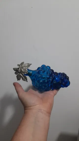 Bottiglia vintage vetro sfumato blu