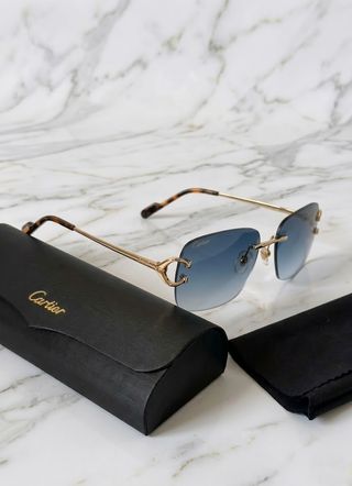 Gafas Cartier Signature C Azules y Doradas