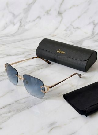 Gafas Cartier Signature C Azules y Doradas