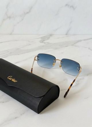 Gafas Cartier Signature C Azules y Doradas
