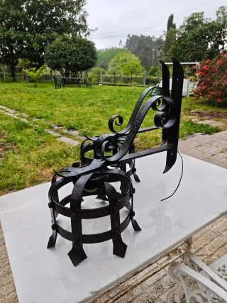 Pareja Apliques/Lámparas Forja Maciza Est Medieval