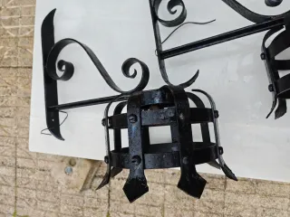 Pareja Apliques/Lámparas Forja Maciza Est Medieval