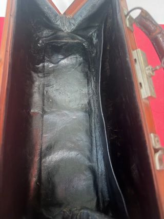 Maletín médico cuero antiguo con llave