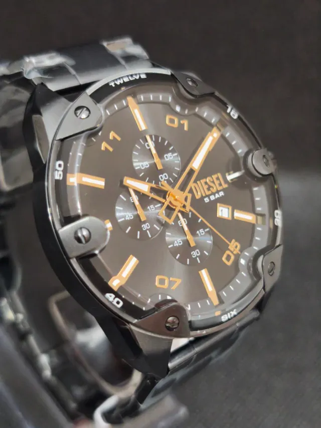 Reloj Diesel Spiked DZ4644 Hombre Negro/Dorado