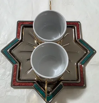 Set 2 Tazzine Caffè Oro e Pietra