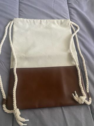 Mochila Cuerdas Blanca y Marrón