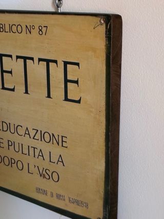 Targa Bagno Pubblico N° 87 in legno