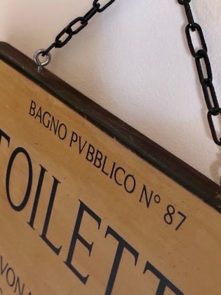Targa Bagno Pubblico N° 87 in legno