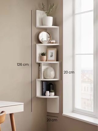 Estantería de esquina 5 niveles madera