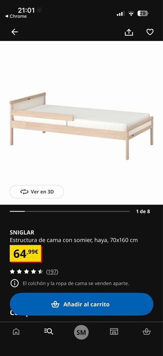 Cama 70x160 + Colchón