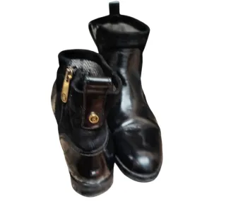 Botines Piel Negro Tommy Hilfiger Cremallera Dorad