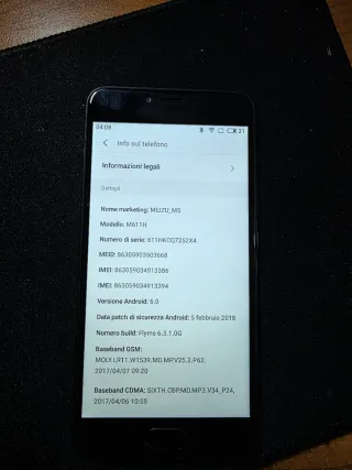 Meizu M5 Nero - Slot SIM Mancante