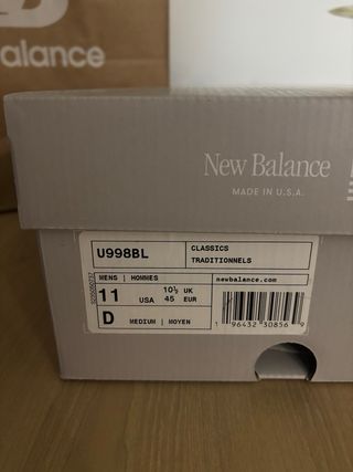 Zapatillas New Balance U998BL Talla 45