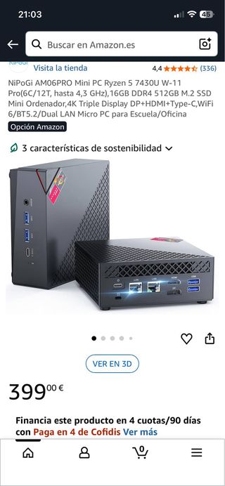 Mini PC NiPoGi Ryzen 5 16GB RAM 512GB SSD