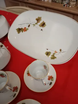 Juego de café porcelana blanco y oro