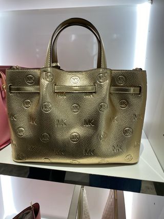 Bolso Michael Kors Dorado Logo MK