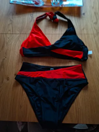 Bikini Mujer Rojo y Negro