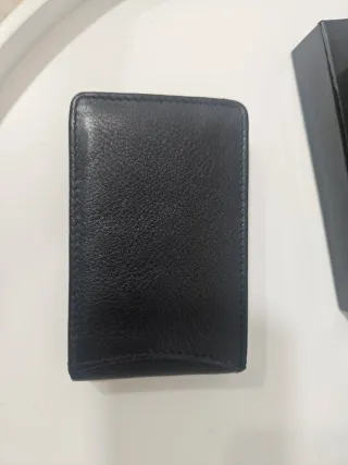 Cartera LEAS Piel Auténtica RFID Negra