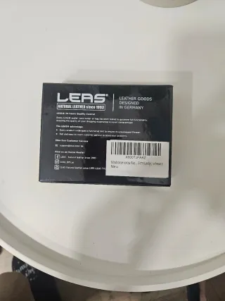 Cartera LEAS Piel Auténtica RFID Negra