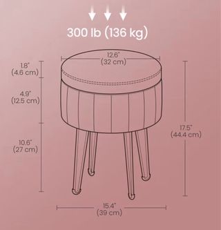 Silla Taburete rosa y dorado