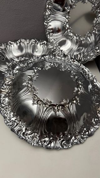 Lote 3 Bandejas Metal Plateado