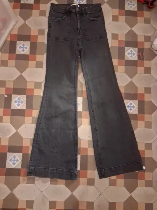 Pantalones campana negros Mango Teen