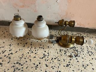 Lámpara araña cristal dorada