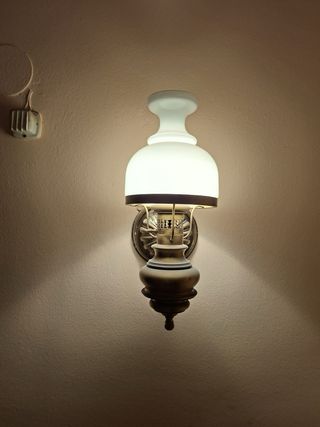 Lámpara araña cristal dorada