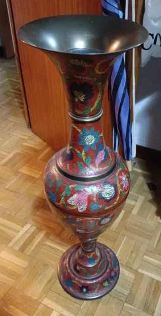 Jarrón decorativo latón multicolor