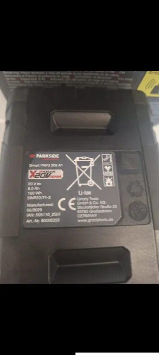 2 Baterías Parkside 20V 8Ah