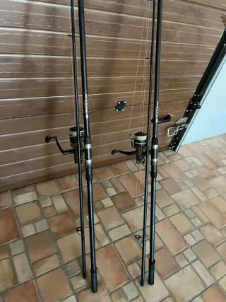 2 Canne da pesca per carpfishing con mulinello