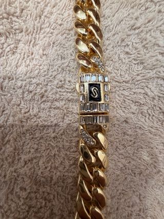 CADENA LAMINADA EN ORO 18k con Colgante Virgen