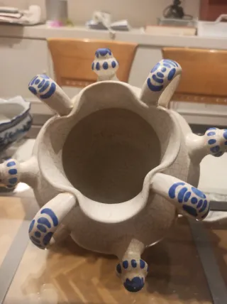 Botijo de Talavera azul y blanco