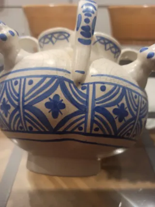 Botijo de Talavera azul y blanco