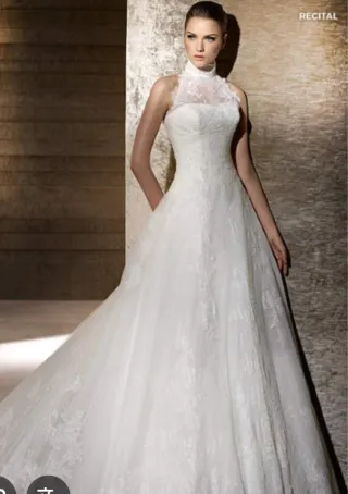 Vestido de Novia Pronovias Talla S/M.Velo y cancan