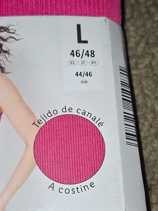 Camiseta Esmara canalé rosa Talla L 46/48