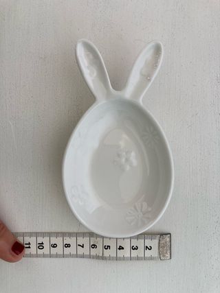 Portaoggetti ceramica coniglietto fiori