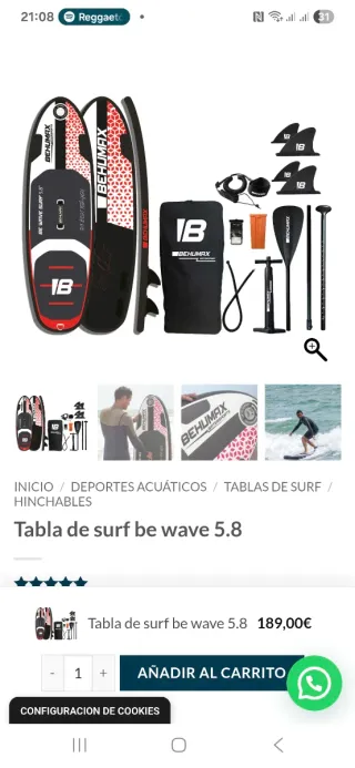 Tabla de surf Be Wave 5.8  SIN ESTRENAR
