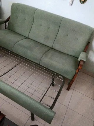 Sofá 3 plazas con cama y estructura madera