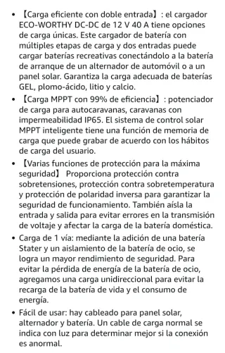 Cargador Batería 12V 40A ECO-WORTHY