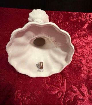 Candelabro Cerámica Manises Años 70 Azul Blanco