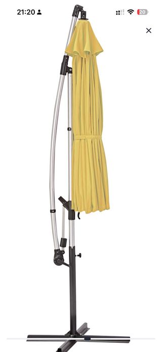 Parasol redondo beige/blanco